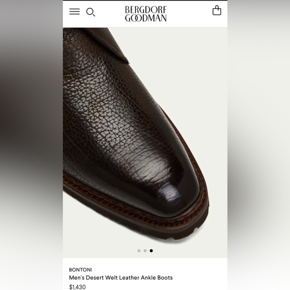 BONTONI
Men's Desert Welt Leather Ankle Boots - Picture 3 of 10